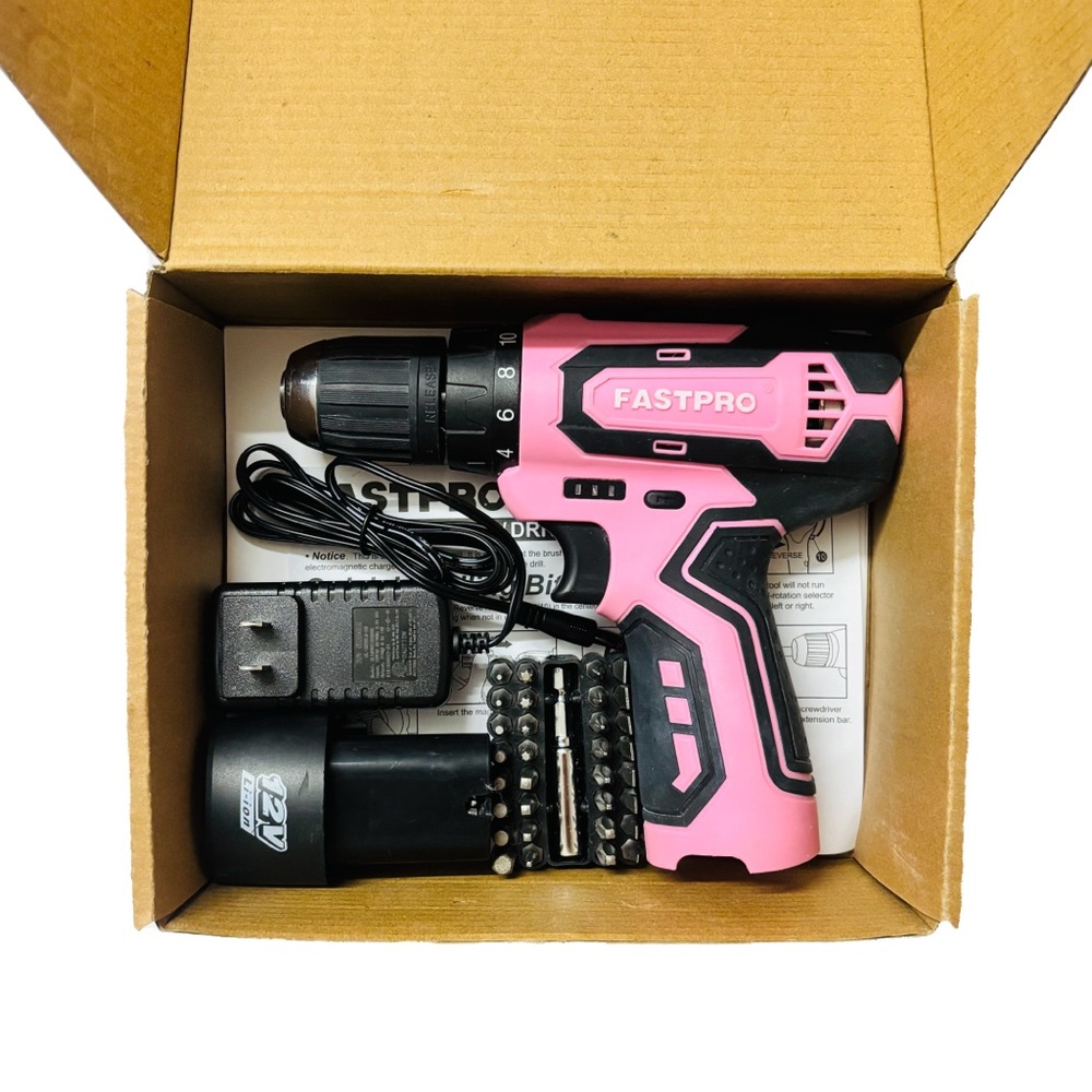 FASTPRO Pink 12V Cordless Lithium-ion Drill/Driver Set